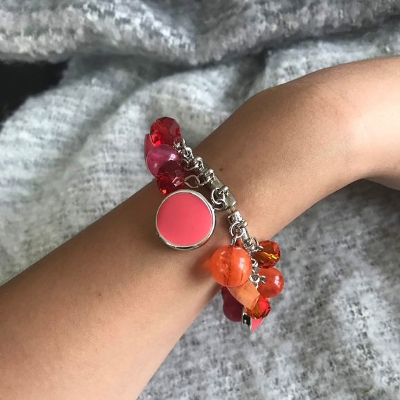 Fun Colorful Bangles in Peach/Coral and Turquoise - Picture 4 of 5